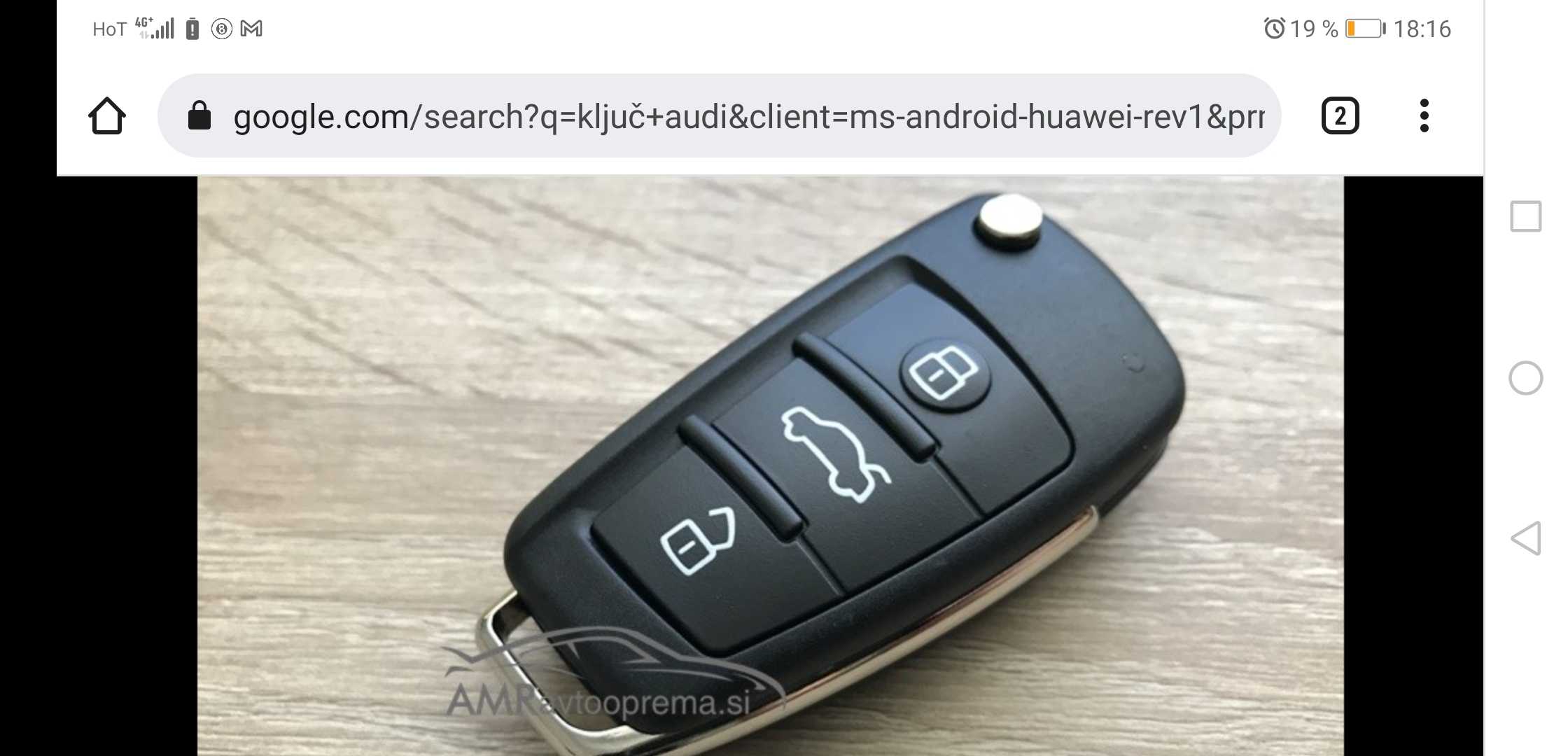 Najden predmet: Ključ črn Audi