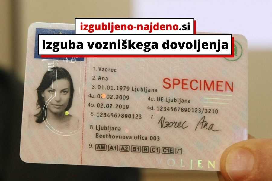 Izgubljen predmet: vozniško dovoljenje in prometno dovoljenje