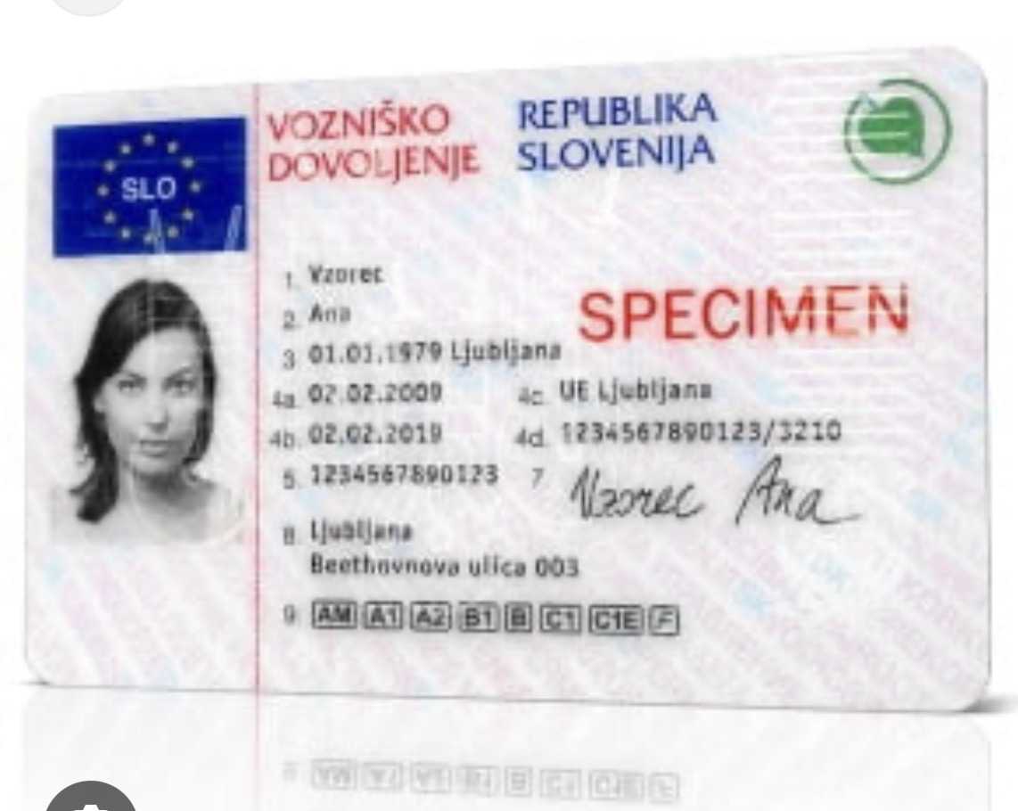 Izgubljen predmet: Vozniško dovoljenje