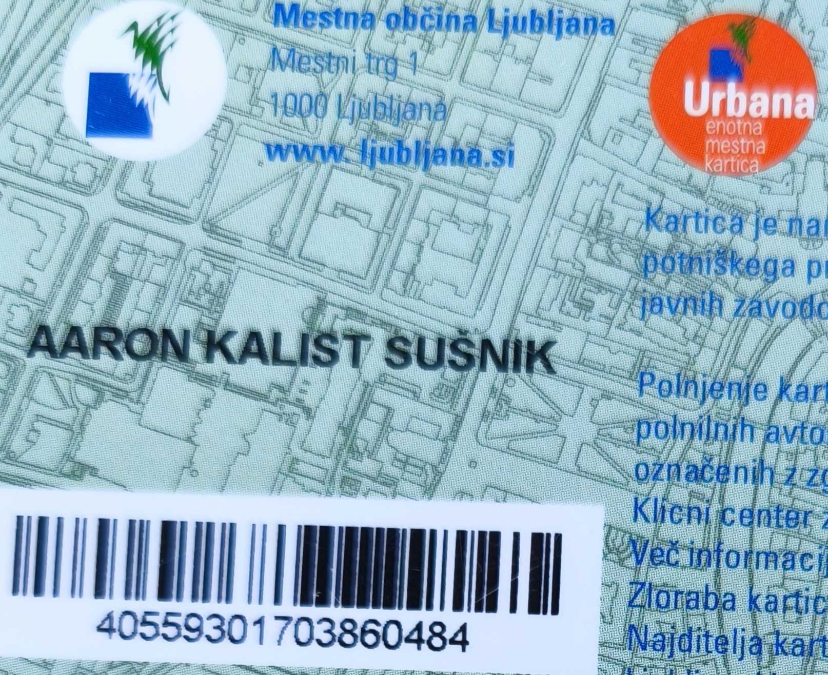 Najden predmet: URBANA- AARON KALIST SUŠNIK